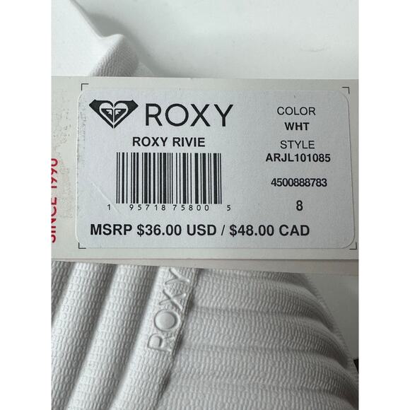 ROXY RIVIE WOMENS SANDALS SLIDES WHITE SIZE 8 NEW - Picture 7 of 7